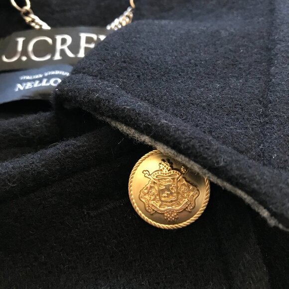 NWT JCrew Warwick Top Coat Jacket Womens 0 Black Italian Stadium Cloth Wool NEW - Picture 7 of 12